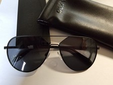 Quay Australia HOLD PLEASE Aviator Sunglasses Black / Smoke Lens 61-14-145 NEW