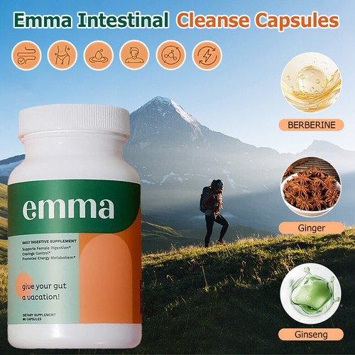 Integratore EMMA per la salute dell'intestino - Gas e gonfiore sollievo stitichezza 60 conteggi - Foto 2 di 18