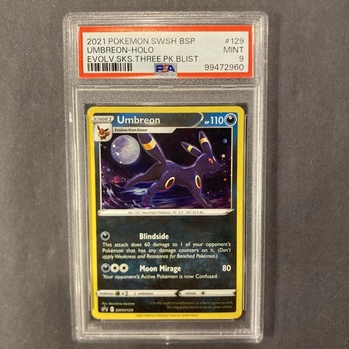 Umbreon SWSH129 Pokemon TCG Sword & Shield Promo Holo Card PSA 9