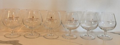 Courvoisier Le Cognac de Napoleon Lot Of 6 Snifter Bar Glass Gold Logo France