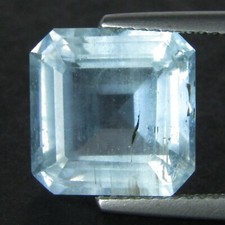5.42Cts Genuine Unheated Aquamarine Square Emerald Cut Gemstone From Brazil-VDO