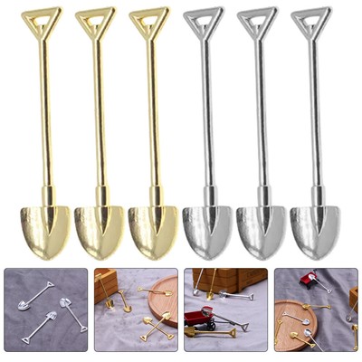  6pcs Metall Miniatur Schaufel Mini House Tools Puppenreparaturwerkzeuge Mini