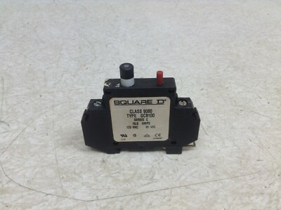 Square D 9080 GCB100 10 Amp 1 Pole Circuit Breaker 125 VAC 9080GCB100 (TSC)