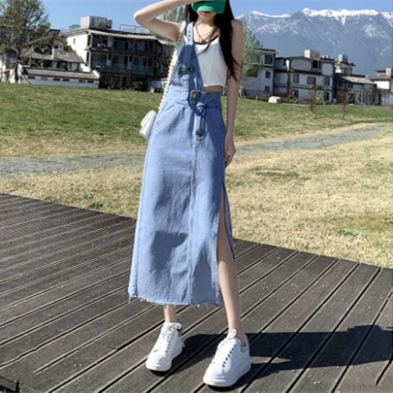 Light denim cheap overall dress