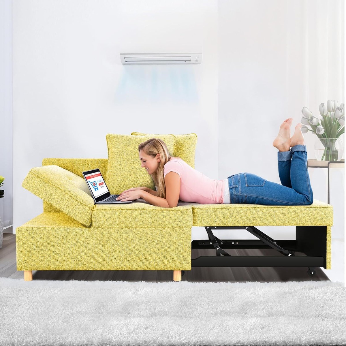 Folding Ottoman Sofa Bed Convertible Chair, 4-in-1 Multi Folding Ottoman Sofa Bed Convertible Chair, 4-in-1 Multi