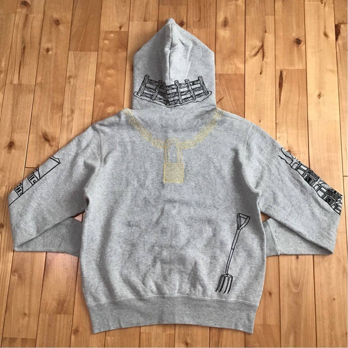 BAPE Holstein full zip hoodie Gray COW NIGO A Bathing Ape Size S