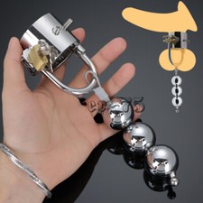 Heavy Ball Stretcher Torture Chastity Cage Scrotum Stretcher Spike Rings Men
