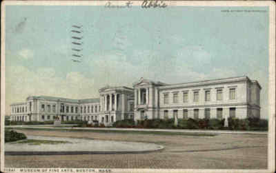 USA Vintage Postcard 1916 BOSTON Mass. Muesum of Arts Kunstmuseum Amerika AK