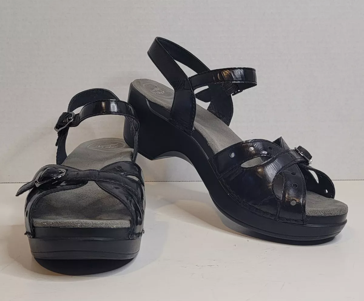 Dansko patent sales leather sandals