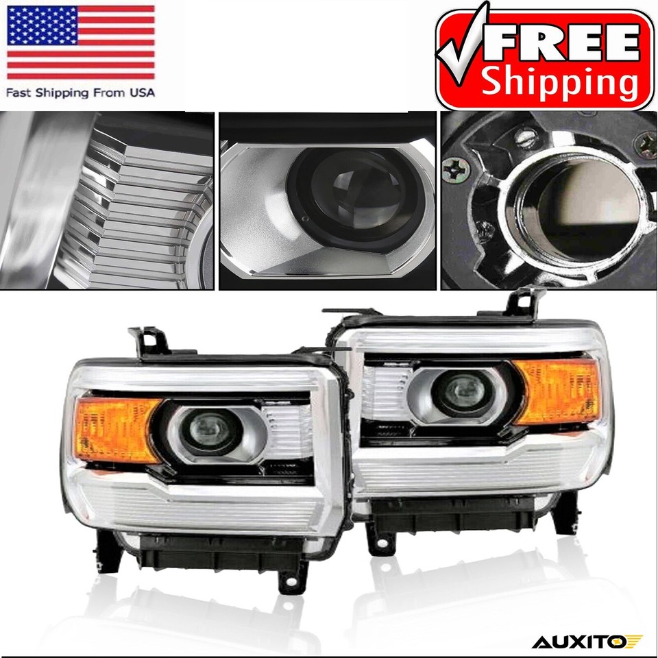 Pair Left+Right Headlights for 14 2015 2016 2017 18 GMC Sierra 1500