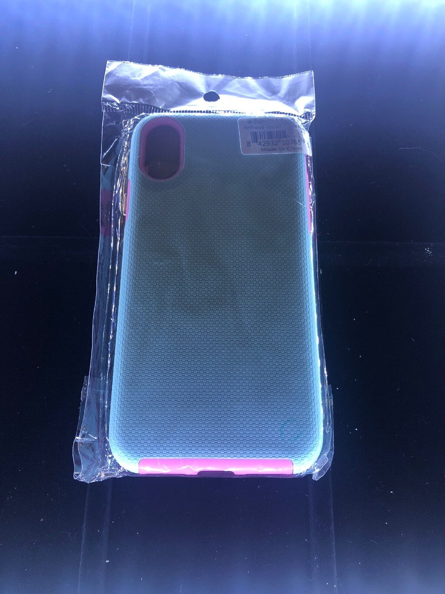 Cellairis Iphone X Aero Grip Neon Baby Blue And Pink Case