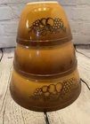 Vintage Pyrex Old Orchard 3 Piece Nesting Mixing Bowl Set 401/402/403