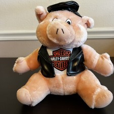 1993 Harley Davidson Plush Stuffed Hog Pig Animal Biker 9 Licensed Plushie VTG