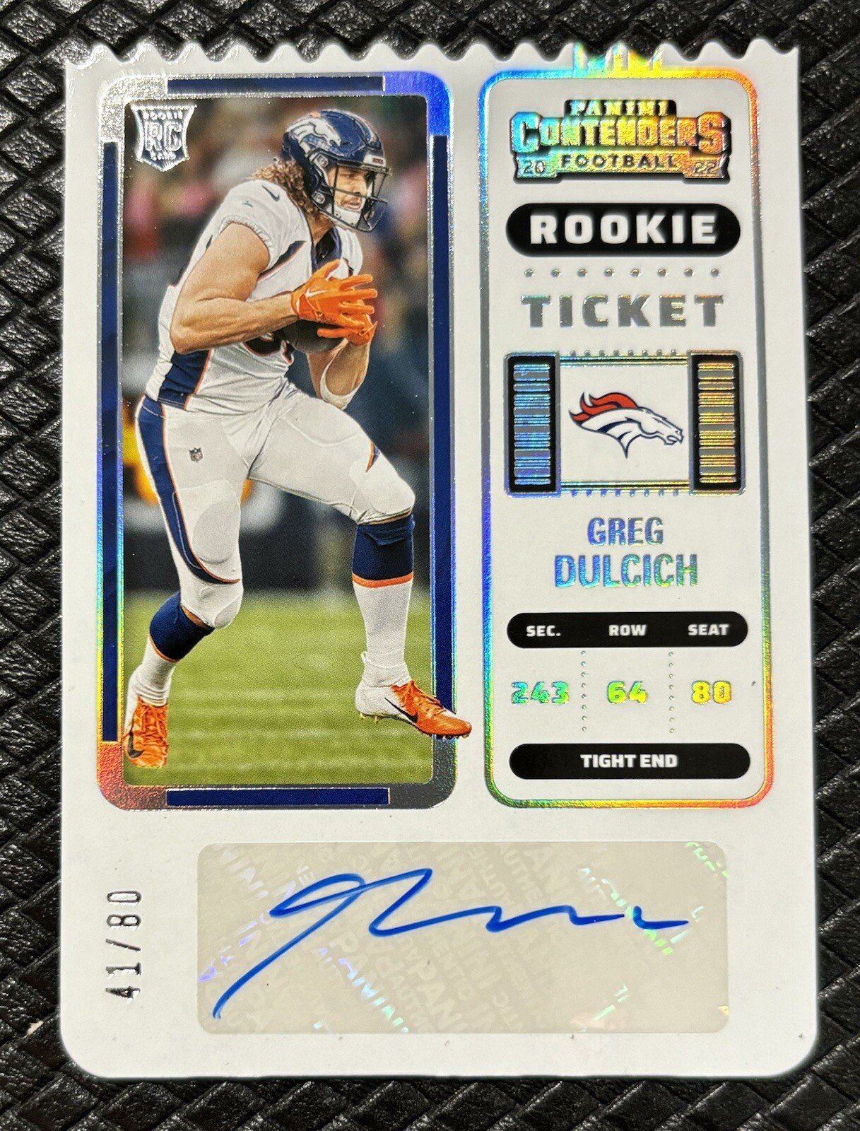 GREG DULCICH 2022 Panini Contenders Ticket Stub SSP Rookie Auto /80 UCLA Broncos