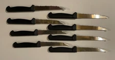 Chef’s Secret Steak Knives Black Handle Serrated Set of 8
