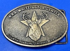 Nra Whittington Center 4Th Annual Trophy Hunt Deer Elk Gun Rights Belt Buckle