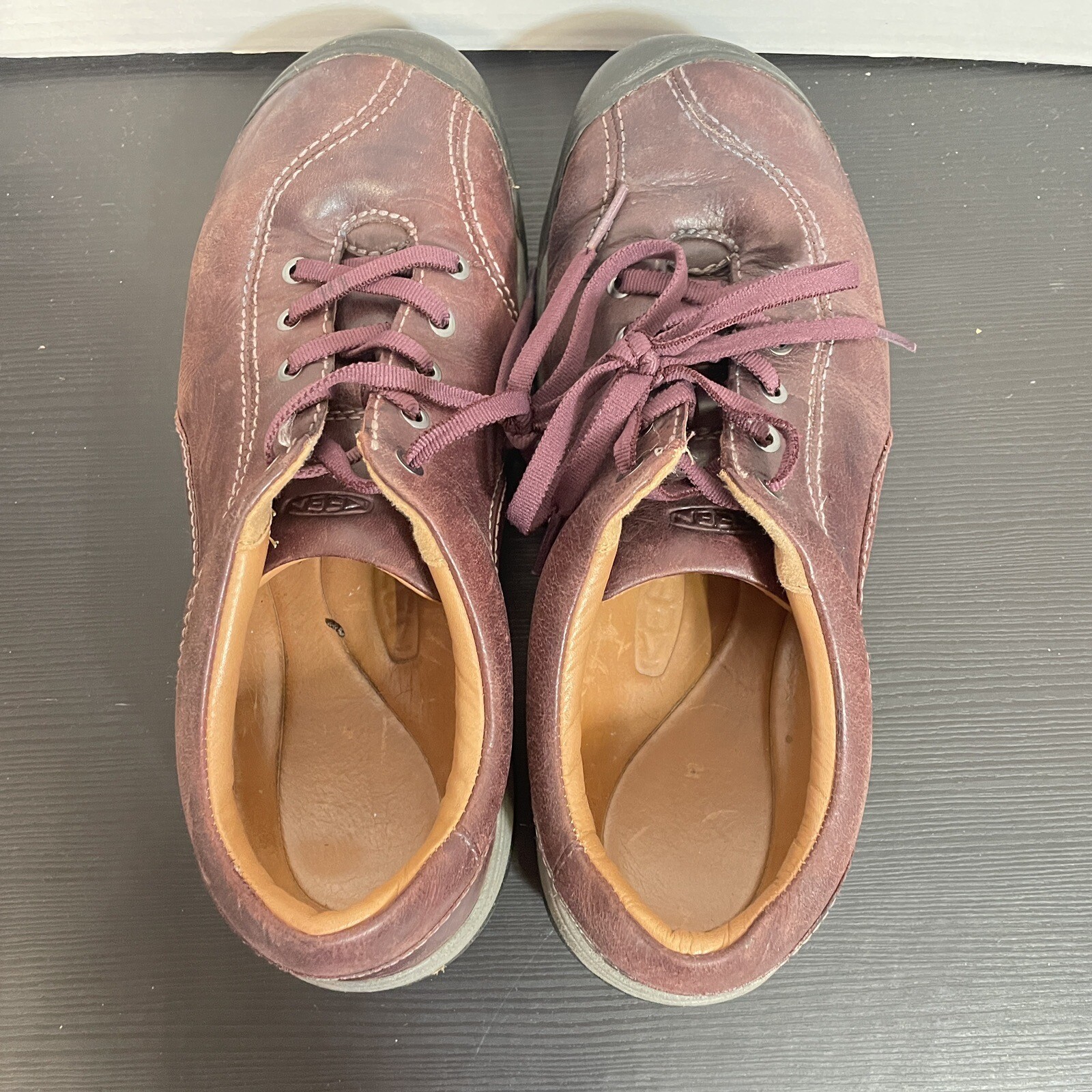 KEEN Presidio II scarpe da trekking donna S 8.5 1019501 pelle logo bordeaux