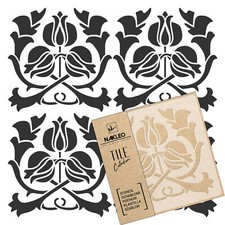 ARTE NOUVEAU FIORE #3 / piatto / riutilizzabile Stencil / Geometrica