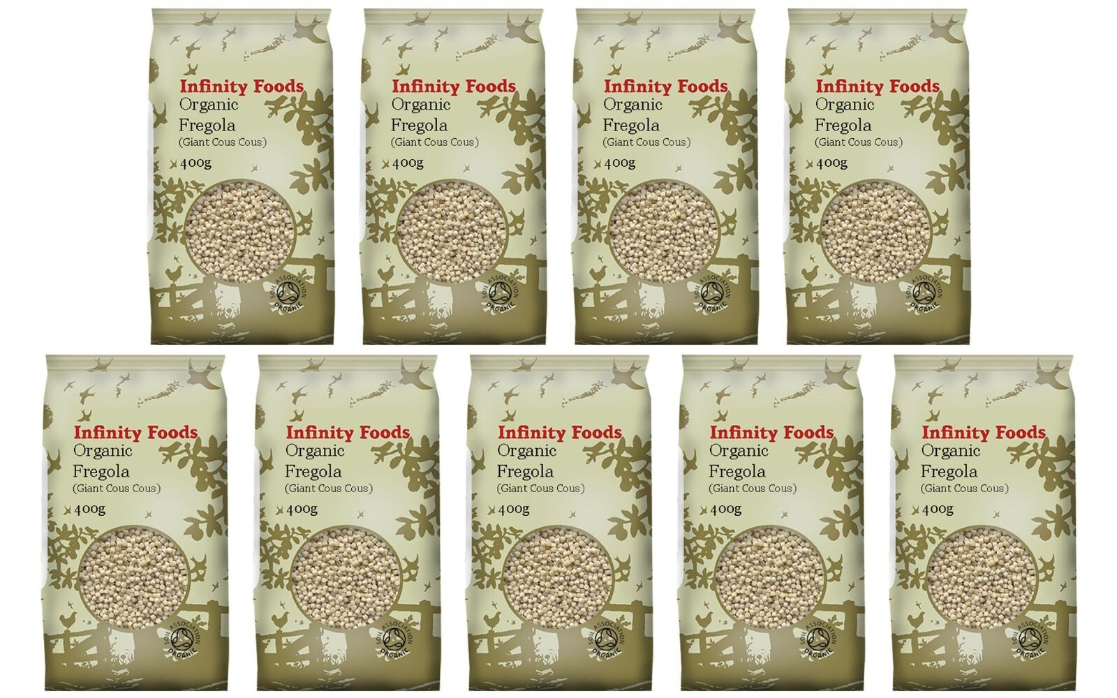 Infinity Foods Organic Fregola (Giant Cous Cous) 400g x 9