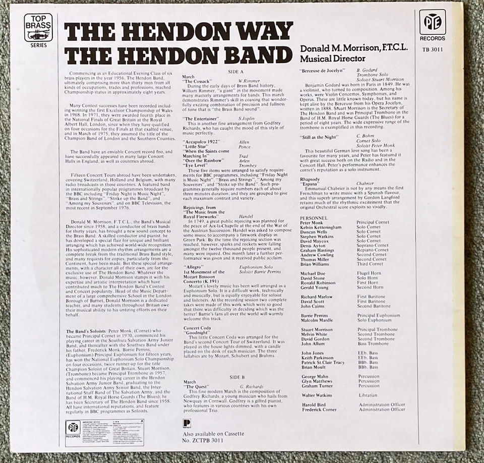 THE HENDON WAY - Hendon Brass Band LP - Brand New unplayed.... - Image 2 of 2