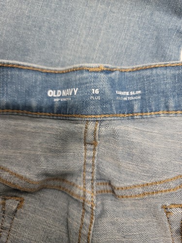 Old navy jeans size 16 boys karate slim 360 stretch built in tough Light Blue - Picture 11 of 14