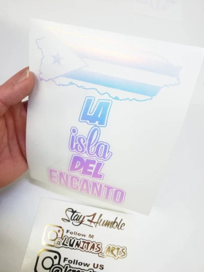 Puerto Rico Isla del Encanto Sticker Decals Holographic - Bumper cars, windows - Image 2 of 4