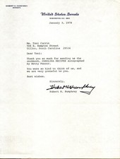 Hubert H. Humphrey - Typed Letter Signed - US Senate - 1/3/1978