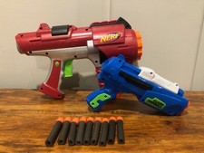 NERF Dart Tag Hyperfire Red Multi Fire Rapid Shot Clash Combat Pistol w/ Darts