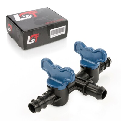 Doppel Absperrhahn Bewässerungssystem T-Stück Schlauchkupplung Ø 16x16x16 mm