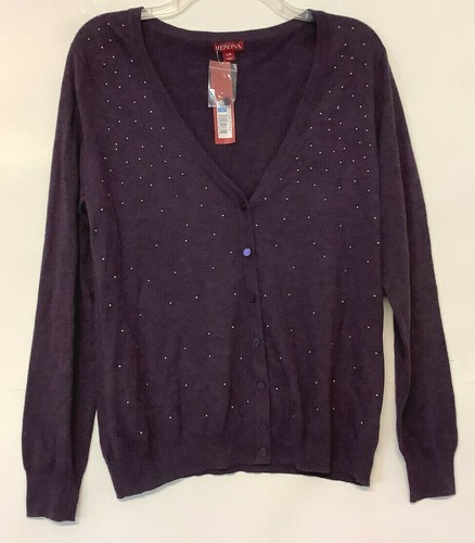 NEW size large Merona cardigan purple 