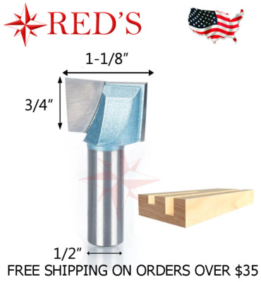 Tideway Carbide Industrial LC01061808 1-1/8'' Bottom Cleang 1/2'' shank router bit