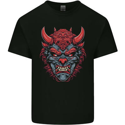 Japanische Oni Maske Samurai Ronin Bushido Herren Maglietta Tee Top