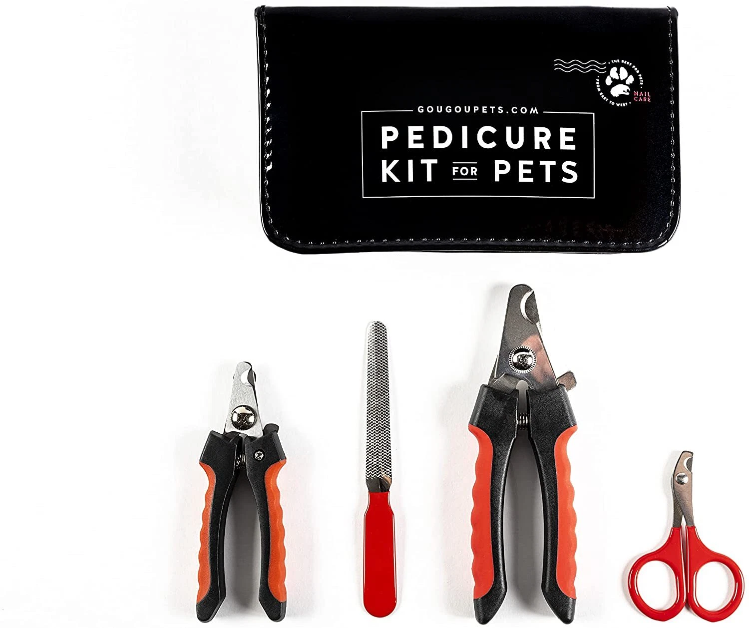 Pedicure Kit #2 - Nail Clippers Plus File Travel Carry Case Great for Dogs Cats