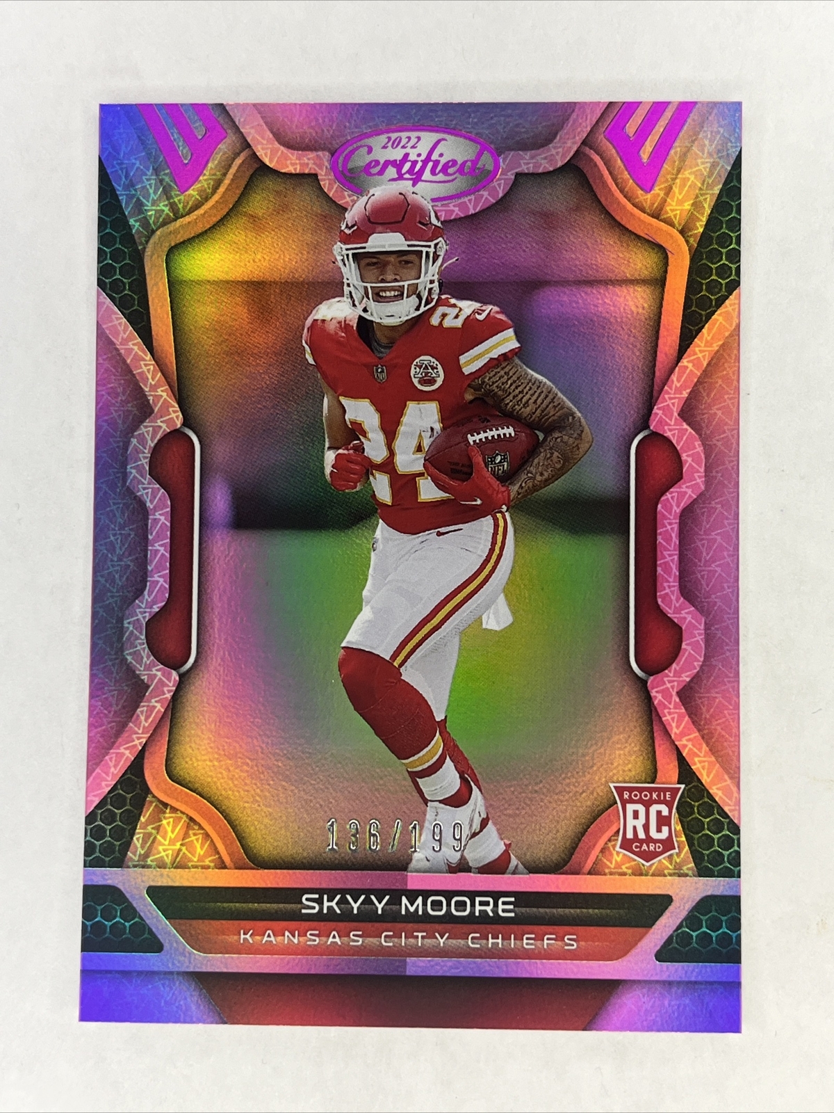 SKYY MOORE 2022 CERTIFIED RC ROOKIE MIRROR PINK #/199