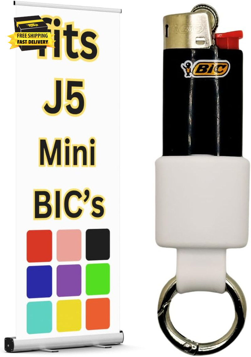 Holder With Spring Clip | White Lighter Case | 10 C