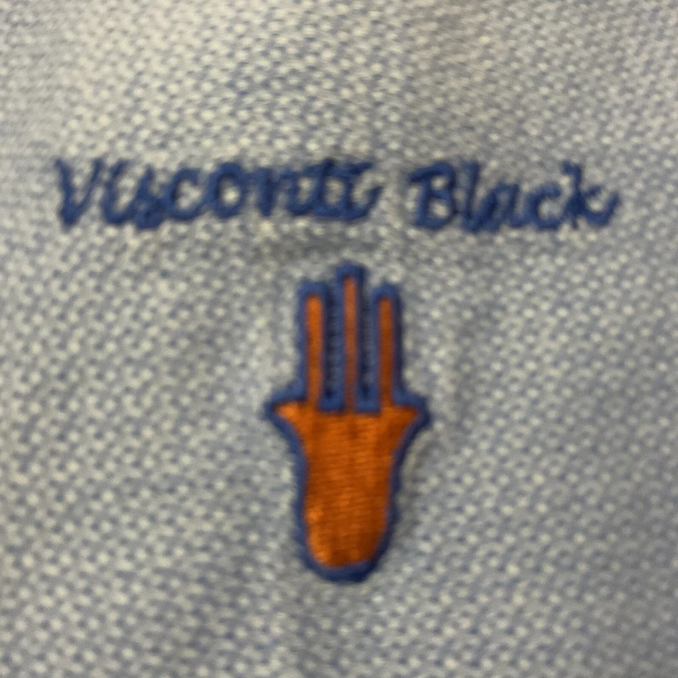 Camisa Luchiano Visconti Negra Bebé Azul Paisley Puño Abatible Para Hombre Talla XL Foto 3 de 4