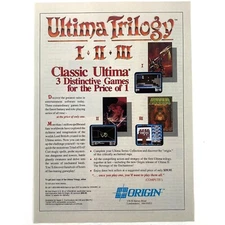 Ultima Trilogy I II III Vintage Origin Computer PC Video Games 1980s Print Ad
