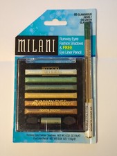 MILANI Greens/Gold Eyeshadow Palette Green Eye Liner Pencil Runway Eyes BNIP