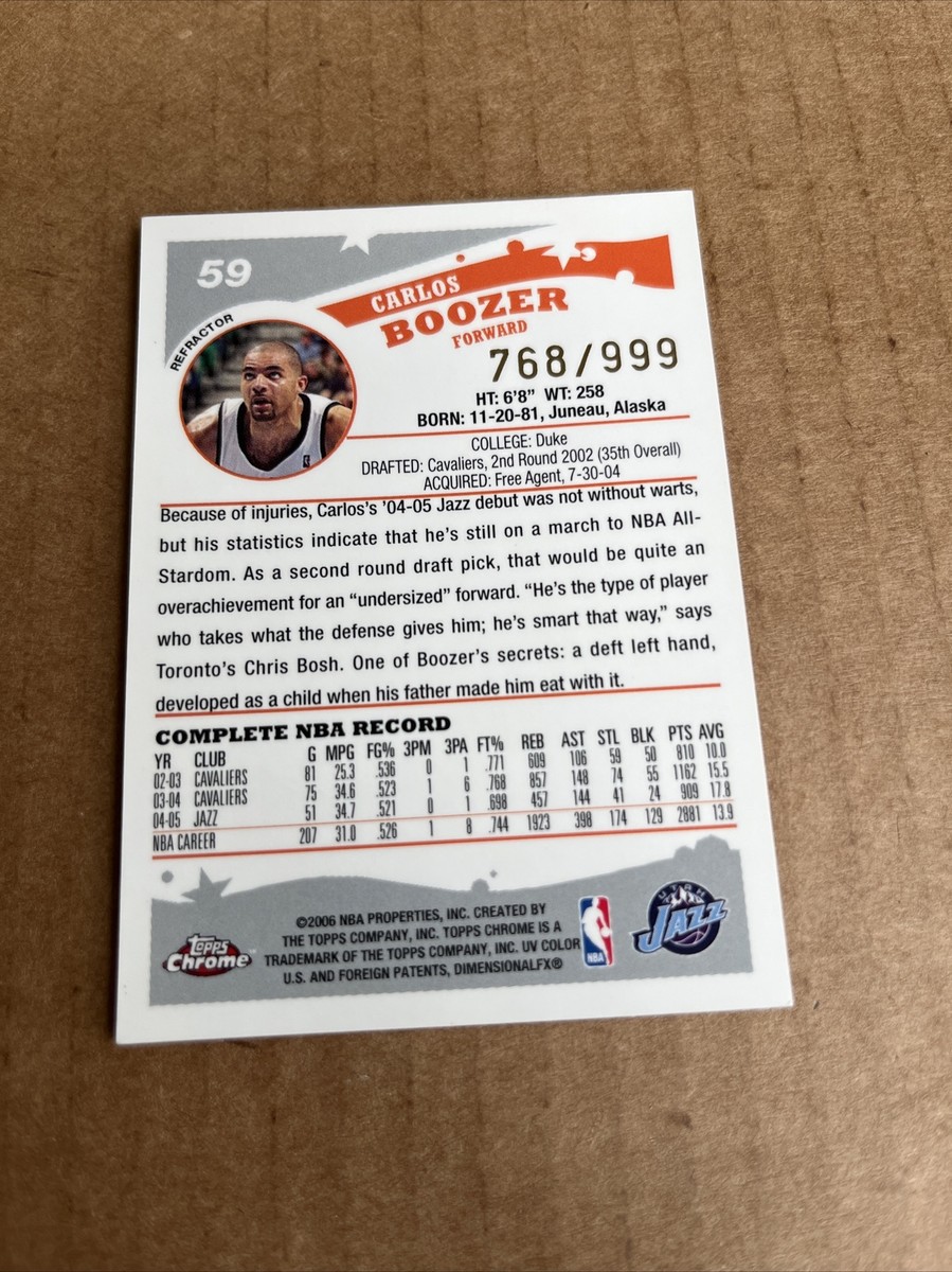 2005 Topps REFRACTOR SP /999 Carlos Boozer #59 Utah Jazz