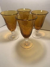 Sale Thick, Quality, HandBlown, Artland Wine Glasses / Water Goblets in Amberina