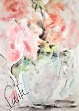 Original Collectable "Dream Floral" watercolor painting by Texas Artist Davila