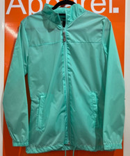 Ladies B&c Rain Coat / Jacket, Hidden Hood, Blue/green, Size Xs, Brand New, Sf
