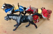 Rare Papo Horses Lot of 3 Horses Black, Red and Blue