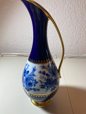 PARAMOUNT CLASSICS BAVARIA KRUG-VASE LIMITIERT 5000 STÜCK KOBALT MIT BLUMEN
