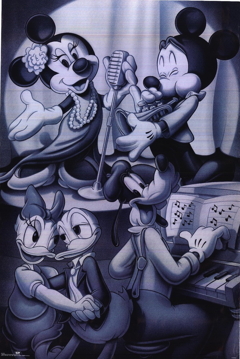 Walt Disney Poster~Mickey Mouse,Minnie,Donald Duck,Goofy,Pluto