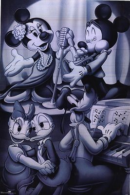 Walt Disney Poster~Mickey Mouse,Minnie,Donald Duck,Goofy,Pluto