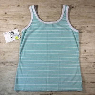 Vintage Terry Cloth Tank Top | Catch One Teal Stripe NWT NOS 90s