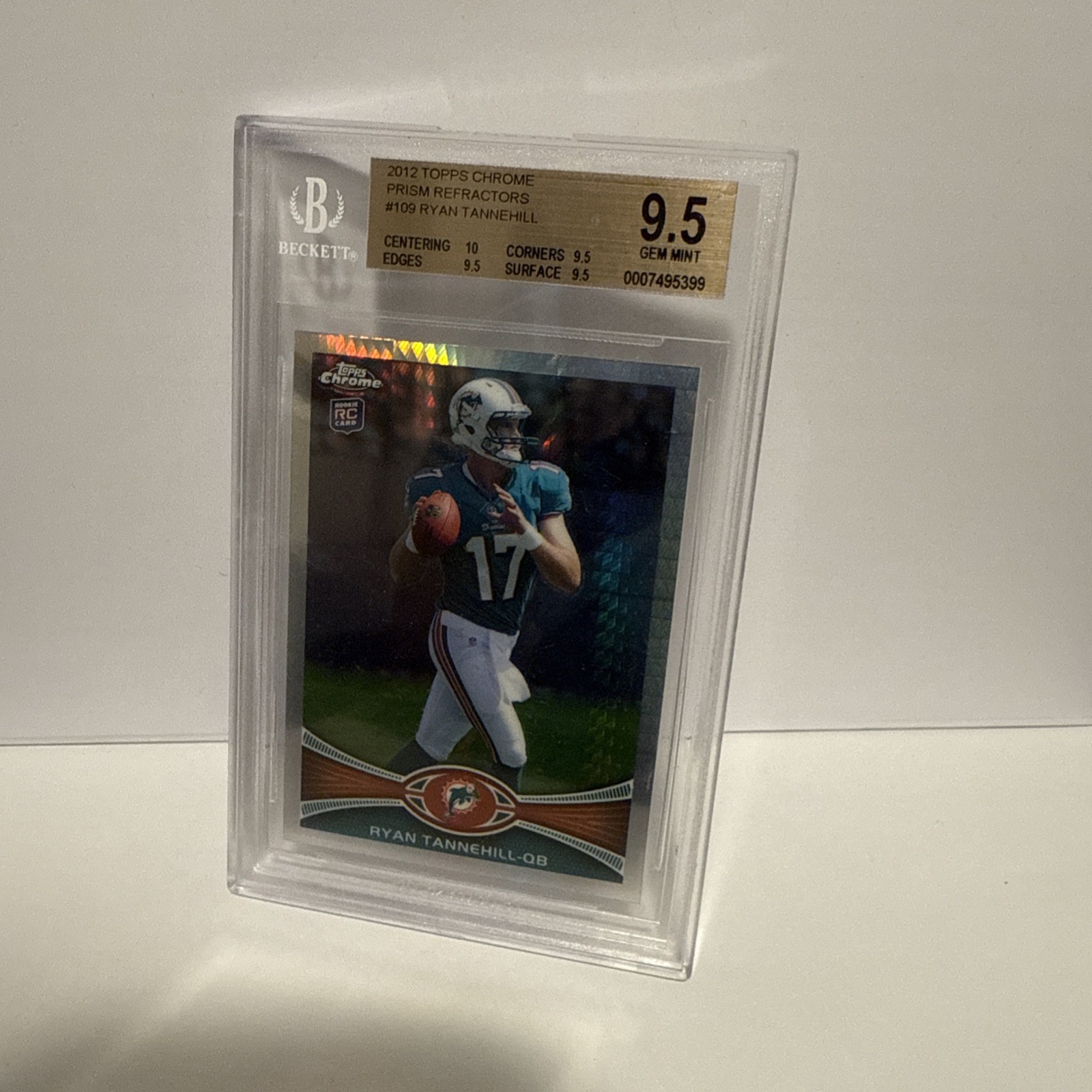 2012 Topps Chrome RYAN TANNEHILL Prism Refractor Rookie /216 BGS GEM MT 9.5