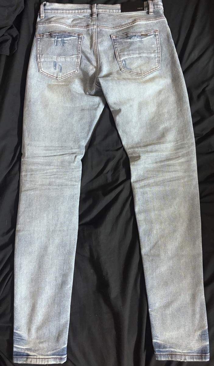 Brand New Amiri Pink Patch Mx1 Blue Jeans - Size 30 Men's | eBay