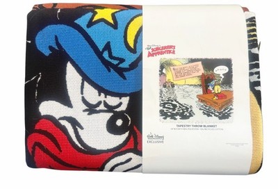 Destination D23 WDI Mickey Sorcerer s Apprentice Tapestry Throw Blanket 60x54 